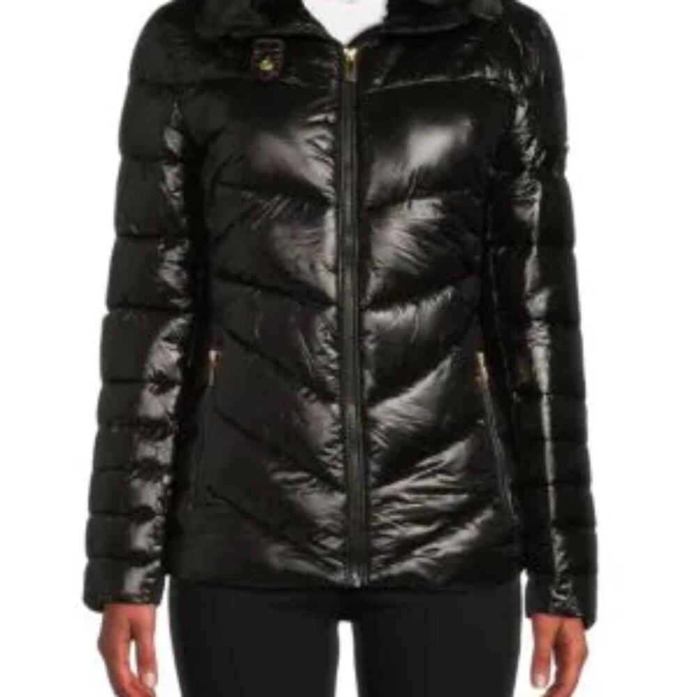 VIA SPIGA Women's Faux Fur Collar Puffer Jacket - Size XL - NWT